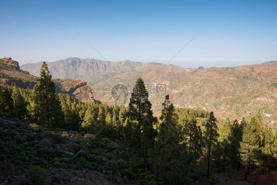 天空西班牙加那利群岛大的风景秀丽山地观西班牙加那利群岛大的风景秀丽山地观探索谷图片