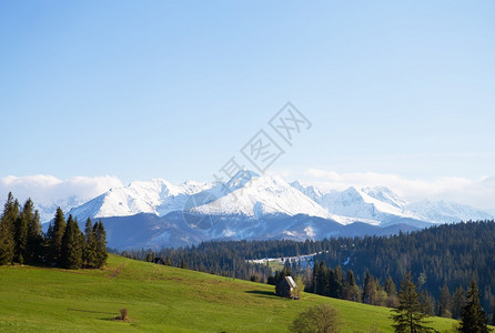 远足自然预订山中的房子美丽山景塔特拉公园波兰高塔特拉山喀尔巴阡脉中的房子美丽山景喀尔巴阡脉图片