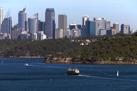 渡船中心悉尼北首观与城市天线背景澳大利亚旅游图片