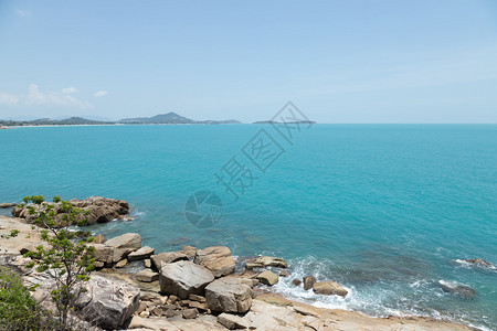 普吉美丽的蓝色天然海夏空绿松石图片