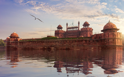 旗帜建筑学德里红堡虚构景观印度德里红堡印度亚洲图片