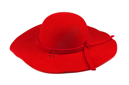 颜色模型白种背景孤立的特级女红帽子或大色夏假草帽其剪切路径优雅女红帽子美丽图片