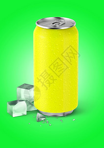 颜色液体小样3D提供黄色苏打水可以在适合设计元素的彩色背景上隔离图片