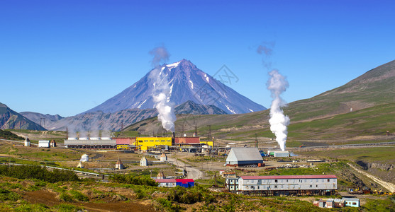 堪察卡半岛地热发电站替代能源的供应热的效率图片