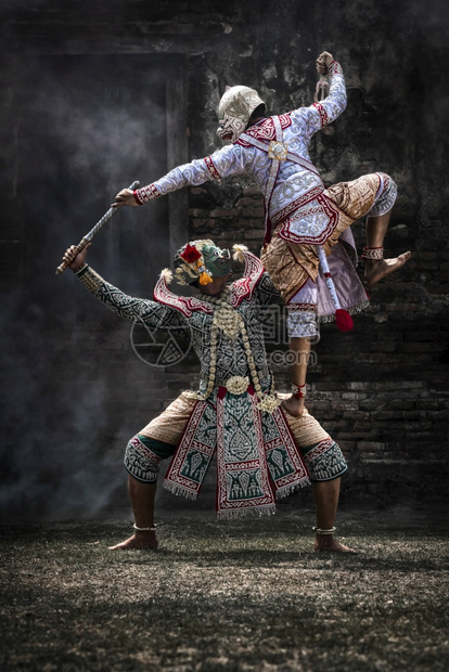 故事泰国大城府罗摩衍那舞剧的哑孔节泰国传统舞蹈裙子家图片