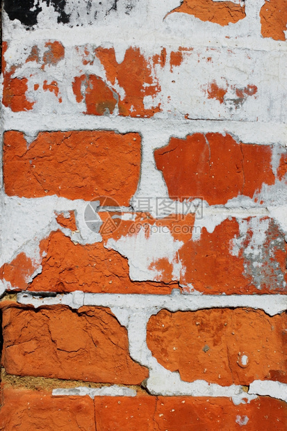 建造材料纹理封有混凝土的旧砖墙碎片弹紧闭图片