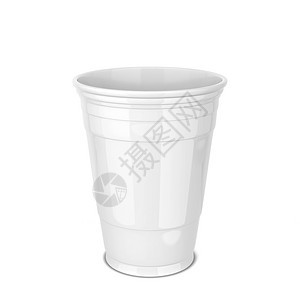 目的啤酒白色背景上孤立的塑料政党杯3d插图酒馆图片
