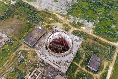 行业旧被废弃的未完成核电厂和的核电厂建筑学放射图片