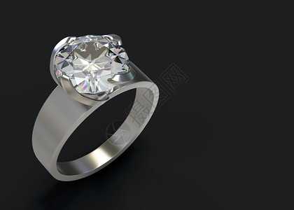 戒指剪裁3d提供豪华设计钻石环在暗复制空间背景上剪切路径美丽的图片