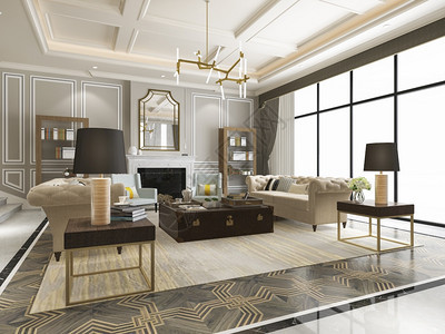 沙发枕头3d提供豪华和现代客厅及书架椅子图片