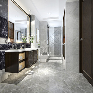 房间明亮的3d提供现代厕所配有豪华瓷砖装饰酒店图片