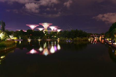天空码头新加坡中央商务的视图建筑物和地标桥图片