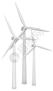 白色风车刀塔自然白色背景上的风能发电机3d插图Name背景