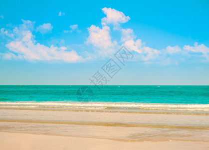 放松夏日带热海滩和蓝天空的景Tone滤色图像风景热的图片