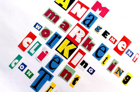 题词有色组件以多字母表示的市场和商务主要组成部分图片
