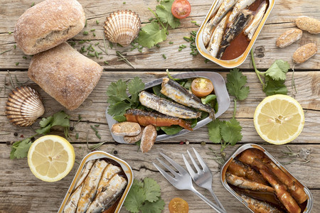 美食使用柠檬牡蛎查看顶端海鲜多汁的食物图片