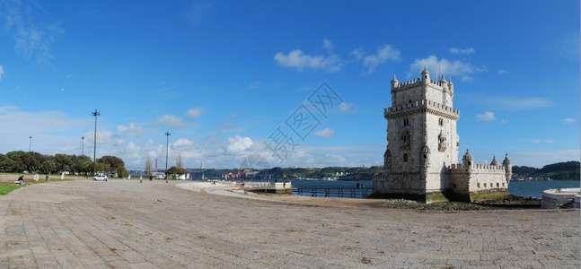 塔霍建筑学古老的Belem塔葡萄牙里斯本市最著名的地标之一全天观图片