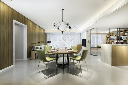 休息室电视渲染3d提供现代餐厅和客配有豪华装饰品图片