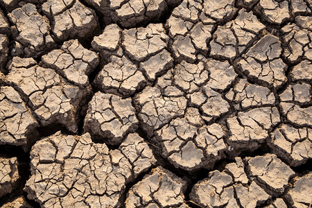 土地环境的干旱因缺水而破碎了地裂口沙漠图片
