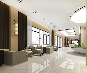 盛大自在软垫3D提供豪华酒店接待厅和销售公寓中心图片
