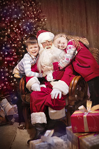 圣诞老人和孩子们背景图片