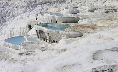 订金火鸡土耳其希拉波利斯的帕穆卡勒自然湖泊岩石图片