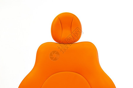 橙子白地板上色皮革座椅地面当代的图片