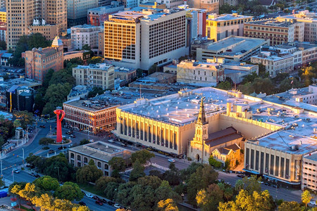 暮镇状态美国得克萨斯州SanAntonio市中心最景色图片