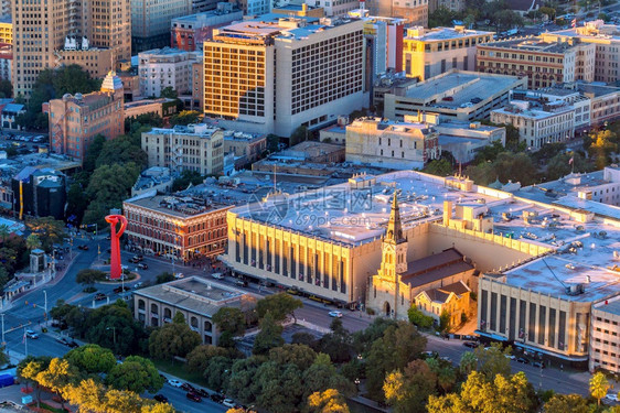 暮镇状态美国得克萨斯州SanAntonio市中心最景色图片