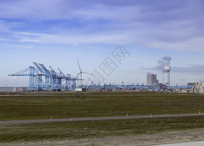 海上终端工业的鹿特丹Holland01march20新集装箱码头位于Rrodterdam附近的Maasvlakte的新集装箱码头图片