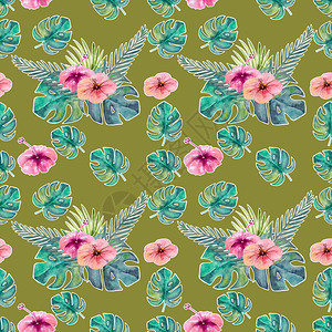 带有粉花饰物的春季背景摘要绘画植物树叶图片素材 正版创意图片 摄图网