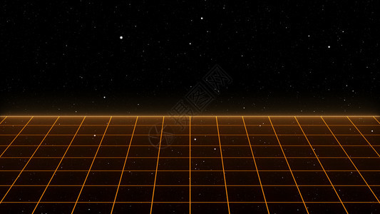 优质的颜色阳光80年代适合以1980年代风格设计的数字网络地面景观的反转式SciFi背景未来地貌网格图片