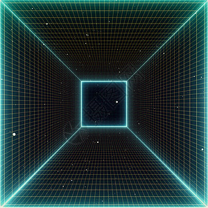 迪斯科80年代适合以1980年代风格设计的数字网络地面景观的反转式SciFi背景未来地貌网格合适的抽象图片