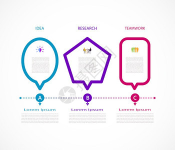 布局箭电路带有图标和3个选项的现代设计格式商业概念内容空白间时框架信息图表步骤处理横幅模板元素演示打印矢量图片