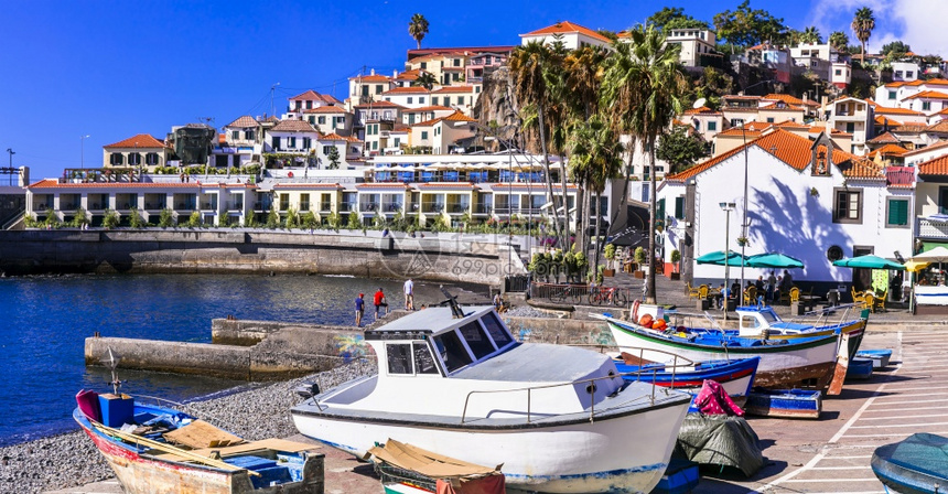 丰沙尔CamaradeLobosLopos游客旅目的地马德拉岛旅行和葡萄牙地标Madeira船村庄图片