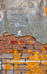 外部grungeolden彩色砖墙纹理染料粉饰图片