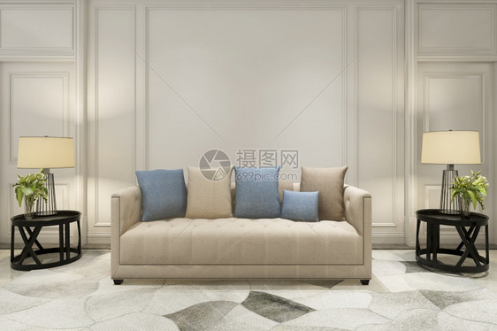室内的灯装饰风格3d以沙发经典风格在客厅装饰木板图片