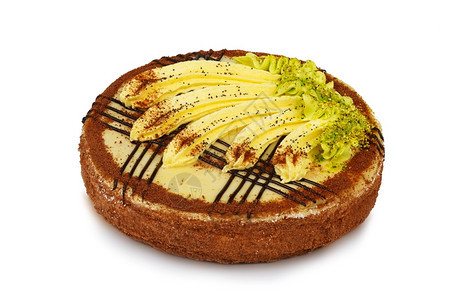 黄油蛋白质底带孤立的奶油香蕉装饰饼干蛋糕庆祝图片