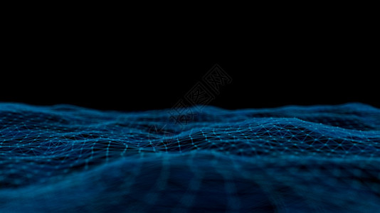 插图质地暗底背景计算机图形网络连接虚拟现实和增强3D运动元素数字技术和革新概念上的闪光波粒子摘要技术三维运动元素数字技术和创新概图片