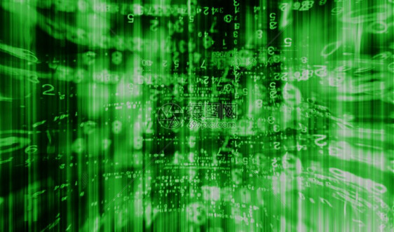 线条飞行二进制计算机内部绿色相连接的数码抽象背景位图图片