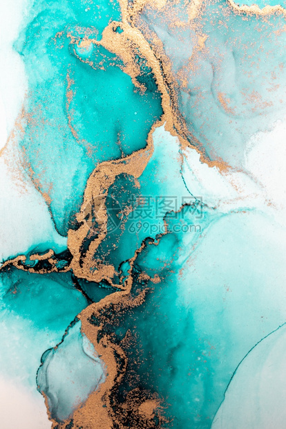 自然漩涡纸上大理石液体水墨艺术画的海蓝色抽象背景高质量纸张纹理上的原始艺术品水彩酒精墨画的图像纸上大理石液体水墨艺术画的海洋蓝色图片