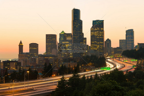 裸奔联合的美国华盛顿州西雅图5号际和市中心天线高速公路图片