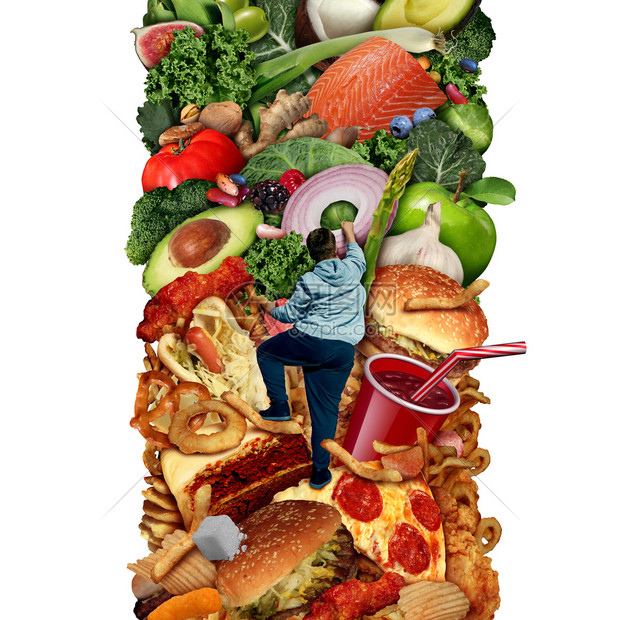 配料以3D说明要素改变食物习惯从高卡路里零食改为新鲜原料的更健康饮食或营养和概念三维说明要素饱和的腻图片
