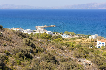 旅游传统的普拉蒂亚希腊Kythira岛PlatiaAmmos海滩全景希腊图片