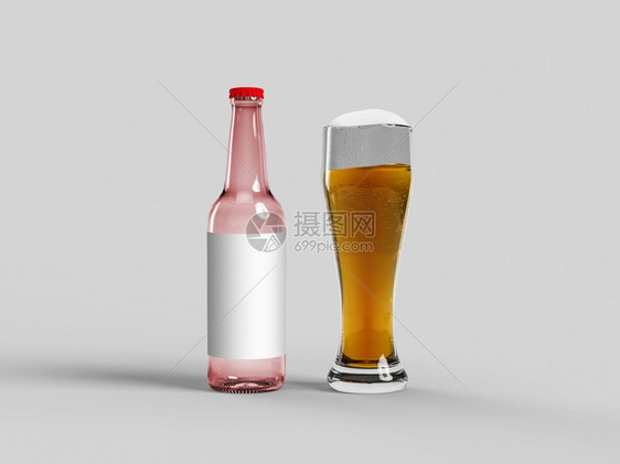 满的食物瓶子红啤酒和杯在孤立复制空间模拟霍托节上装着金环面的饼架图片