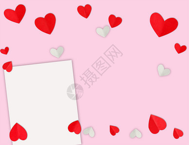 天优质的情人节背景日概念红心粉色折叠式背景分析空间情人节复制图片