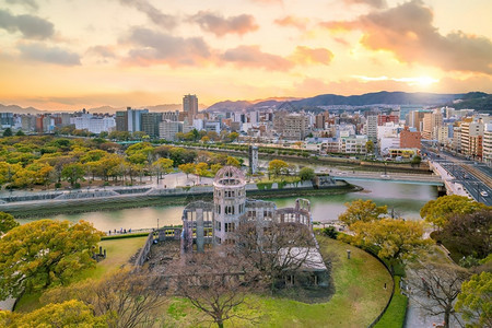 广岛天线与原爆炸圆顶的观景教科文组织在日本的世界遗产地点联合国教科文组织历史观光图片