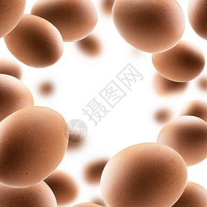 白背景上悬浮的鸡蛋图片