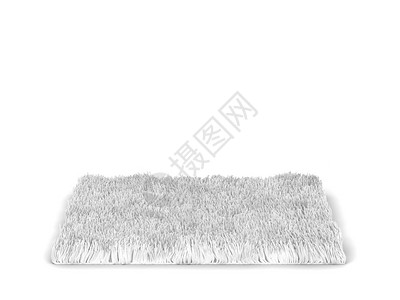 装饰风格3d插图在白色背景的毛地毯上被孤立自然图片