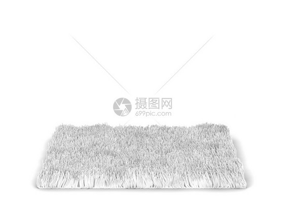 装饰风格3d插图在白色背景的毛地毯上被孤立自然图片